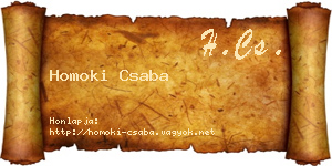 Homoki Csaba névjegykártya