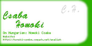 csaba homoki business card